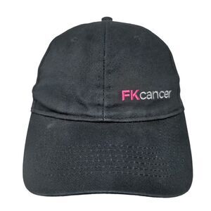 FK Cancer Strapback Hat Black One Size Embroidered 6 Panel Big X